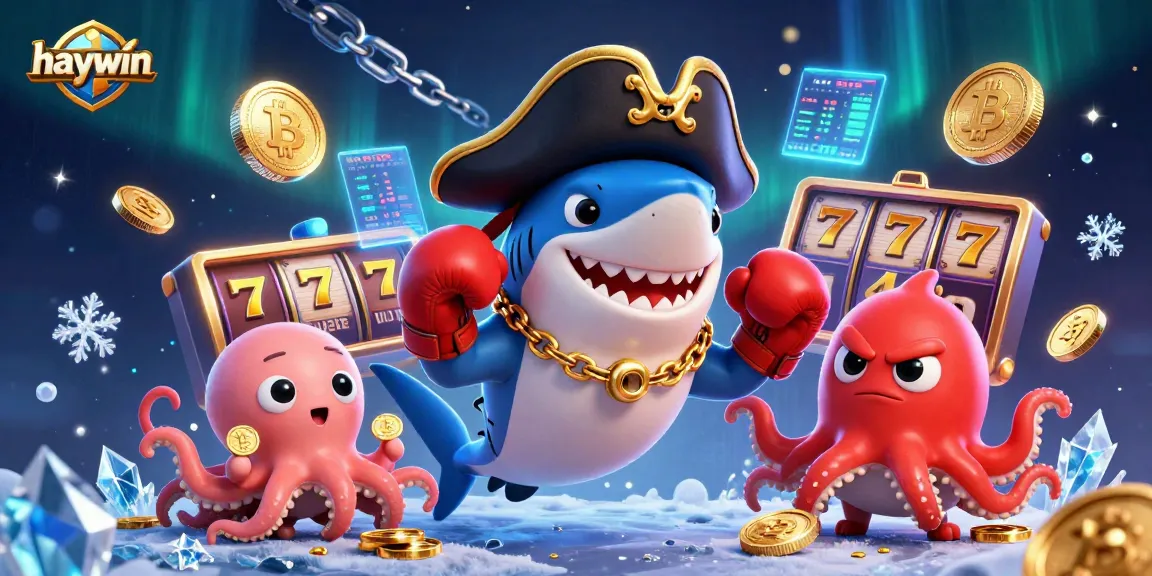 Win big with haywin at this exhilarating cartoon-style online casino illustration featuring fun characters and gaming elements.