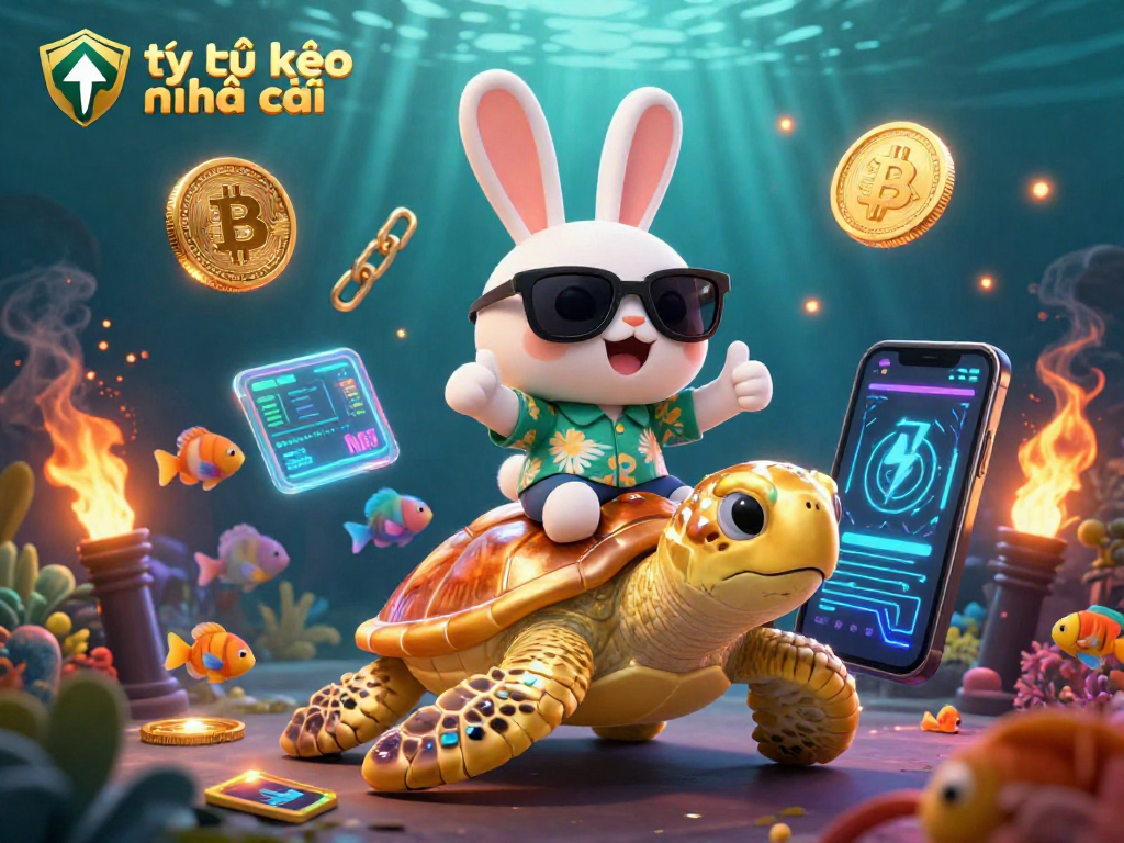 Experience the thrill of tỷ lệ kèo nhà cái with our vibrant casino illustration featuring a lucky rabbit and golden turtle.