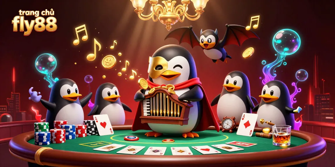Experience the excitement of trang chủ fly88 with dynamic 3D casino characters and vibrant poker elements.