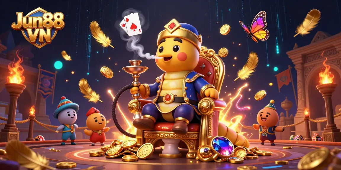 Experience thrilling gameplay at Jun88 VN with a vibrant 3D casino scene featuring unique characters and elements.