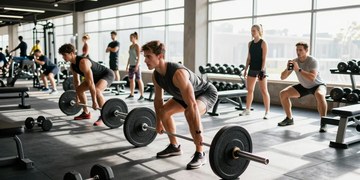 Aktive Fitness-Enthusiasten in einem modernen Astera Shop Fitnessstudio während des Trainings.
