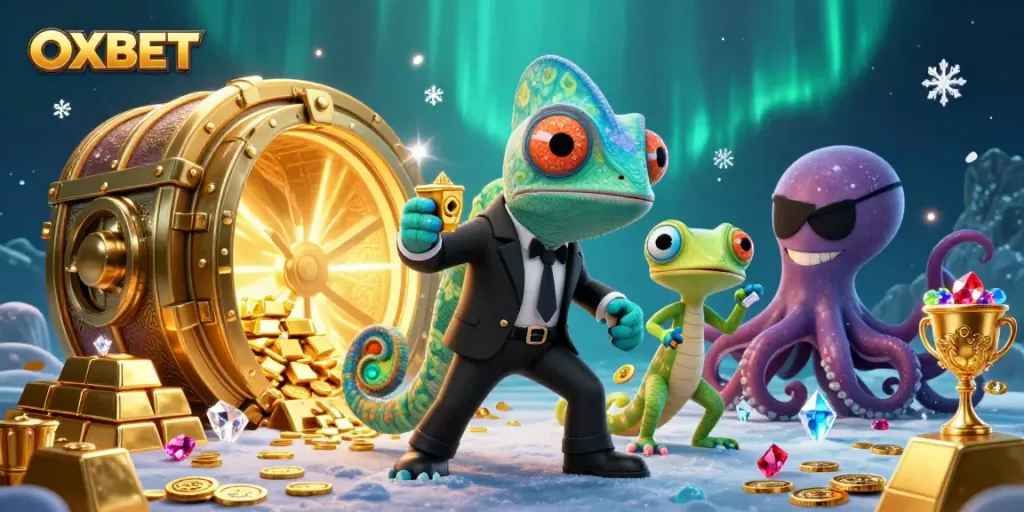 Experience exciting gameplay at OXBET with a dynamic casino adventure featuring colorful characters and treasure.