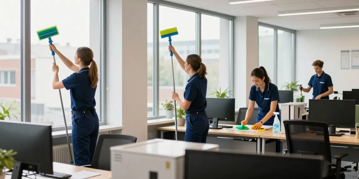 Büroreinigung Göttingen durch professionelles Reinigungsteam in modernem Büro.