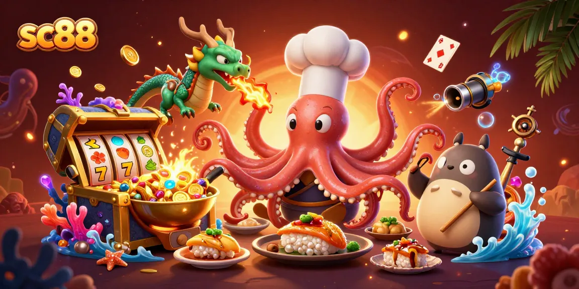 Experience the excitement of sc88 with animated characters in a vibrant casino underwater theme.