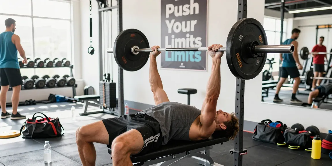 Anabolika kaufen für Muskelaufbau im Fitnessstudio, Bodybuilder hebt Gewichte und zeigt Trainingseinsatz.