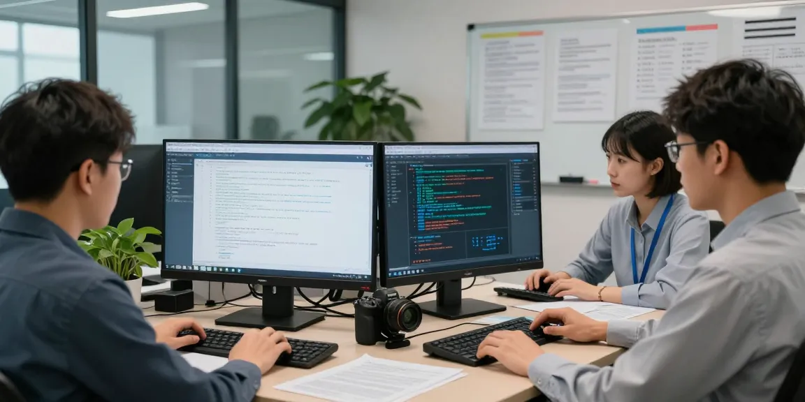 Document fraud detection analysis with a professional team using advanced tech and AI tools in a modern office.