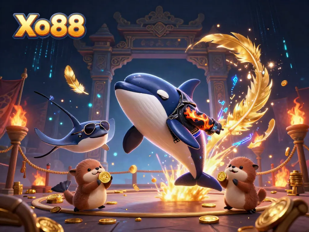 Engage with Xo88's thrilling adventures featuring 3D cartoon characters enjoying casino fun.