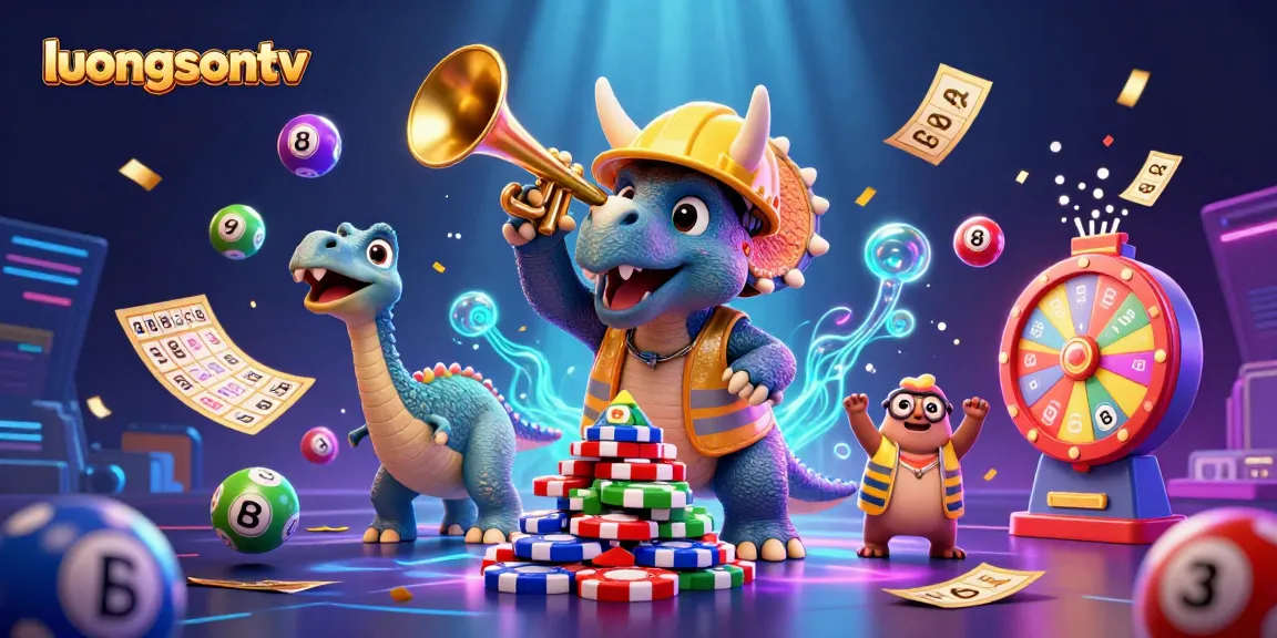 Experience thrilling moments on luongsontv with colorful elements celebrating exciting online gambling.