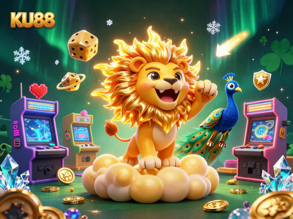 Experience the thrilling atmosphere of KU88 with dynamic 3D casino elements and captivating characters.