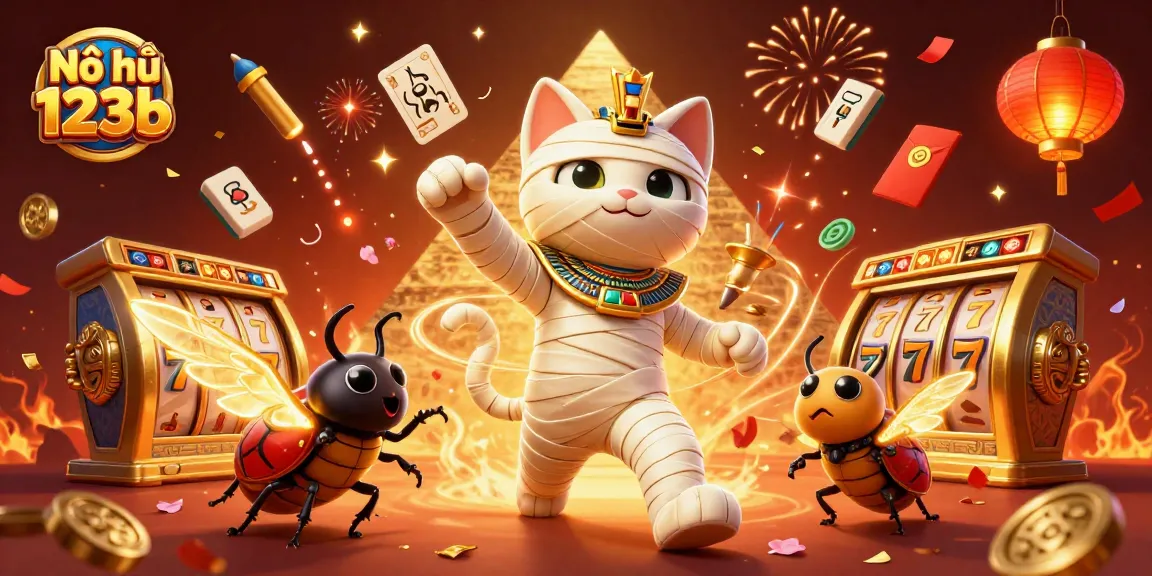 Nổ hũ 123b offers thrilling excitement with a vibrant casino scene featuring characters and dynamic game elements.