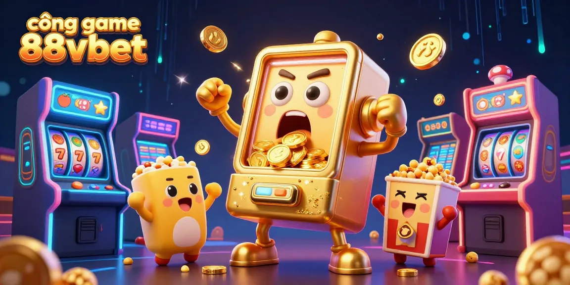 Catch exciting moments at cổng game 88vbet with a thrilling slot machine jackpot scene.