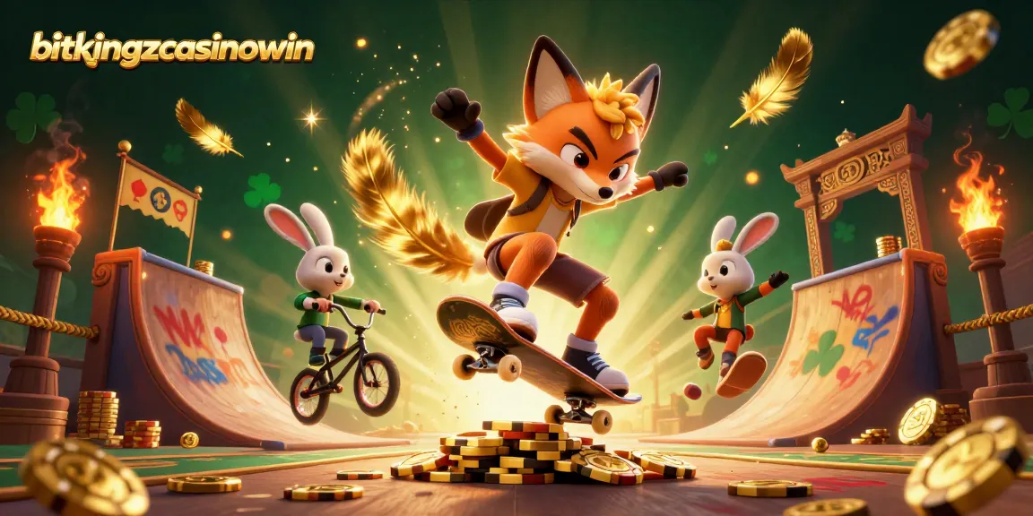 Bitkingzcasinowin bietet ein spannendes Casino-Erlebnis mit einem lebhaften 3D-Design voller Glückszeichen und actionreicher Charaktere.