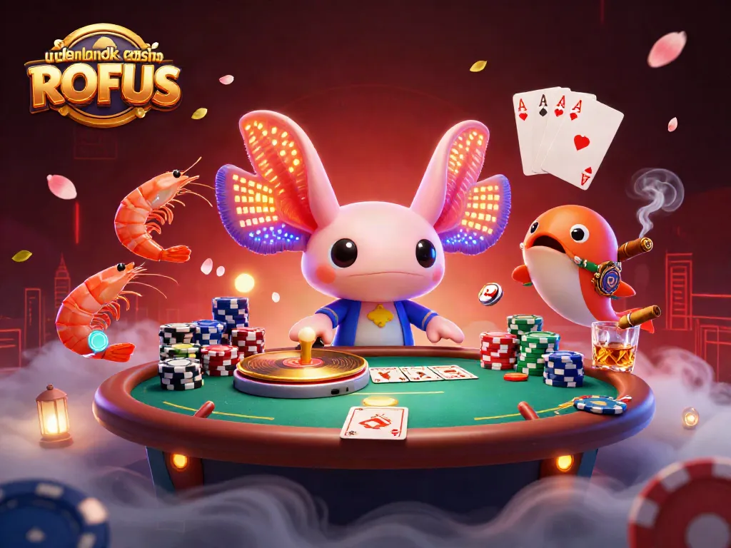 Experience gameplay at udenlandsk casino uden ROFUS with axolotl DJ and vibrant party atmosphere.