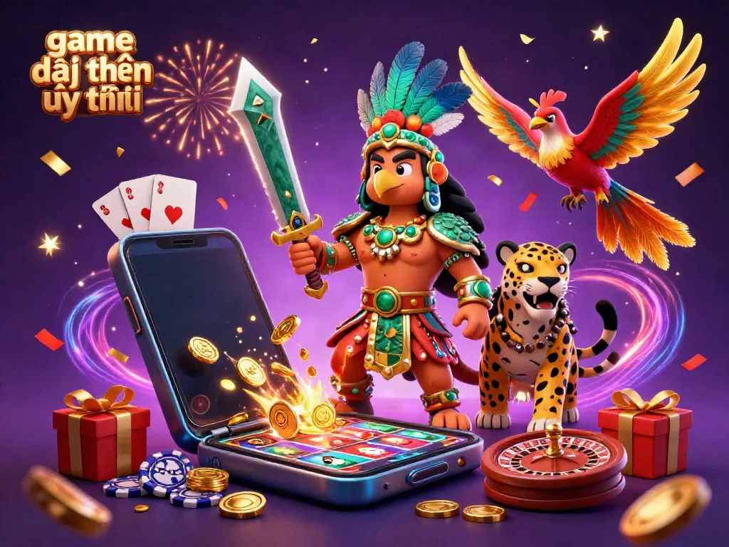 Experience thrilling gameplay with vibrant characters in a game đổi thưởng uy tín themed digital scene.