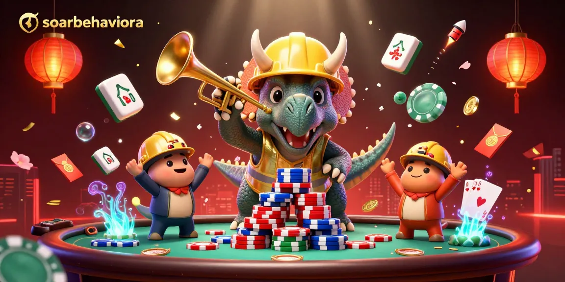 soarbehaviorwa celebrates winning strategies with poker elements in a vibrant casino scene