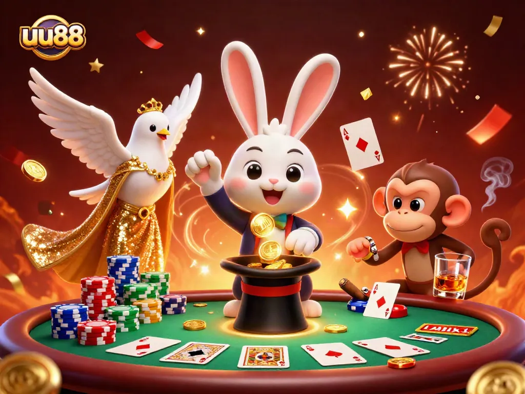 Experience thrilling moments at uu88 with a vibrant 3D casino scene full of action and excitement.