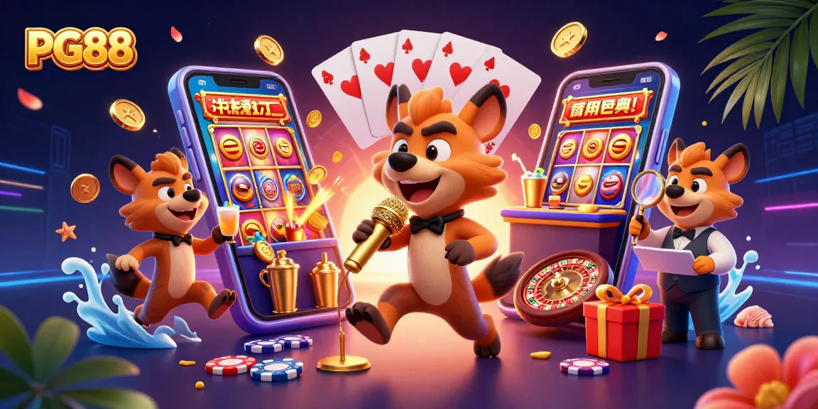 Experience the excitement of PG88 at a vibrant comedy casino club with engaging characters!