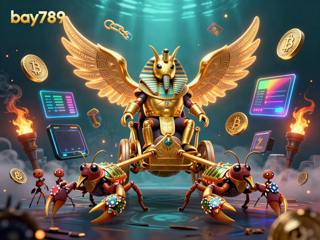 Experience bay789's thrilling gaming atmosphere with vibrant characters and dynamic casino elements.