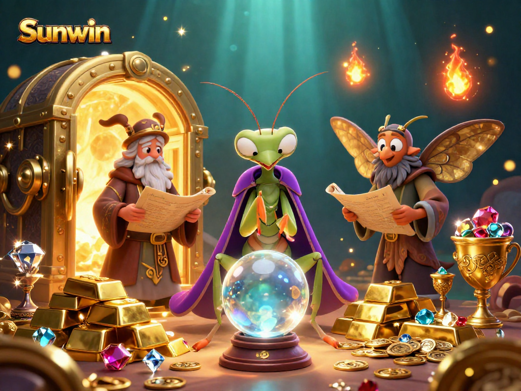 Sunwin players explore thrilling games with rich treasures and vibrant casino elements.
