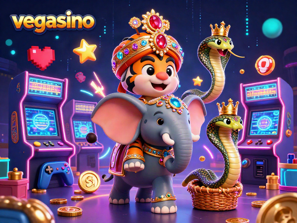 Experience the thrilling gameplay of Vegasino with colorful visuals and fantastic characters.