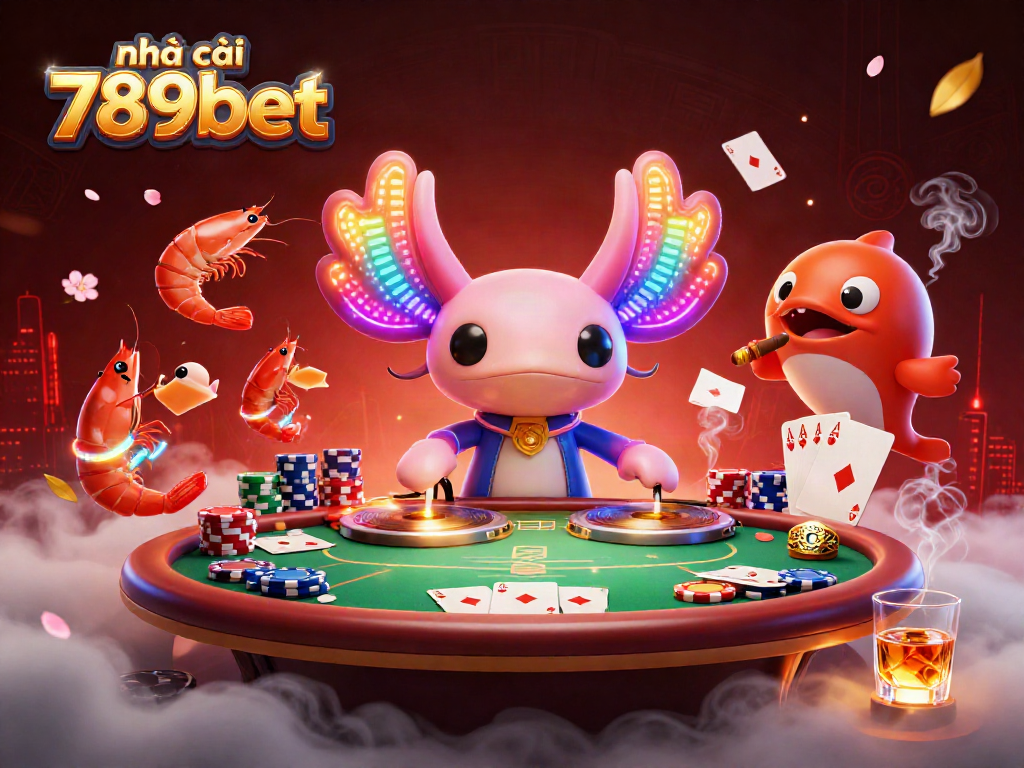 Experience the excitement of nhà cái 789bet with vibrant casino characters and dynamic poker elements.
