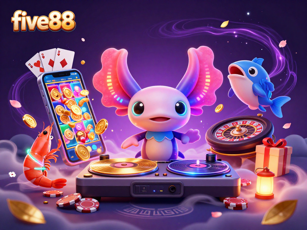 Experience thrilling gameplay with five88's vibrant casino atmosphere featuring dynamic characters and games.