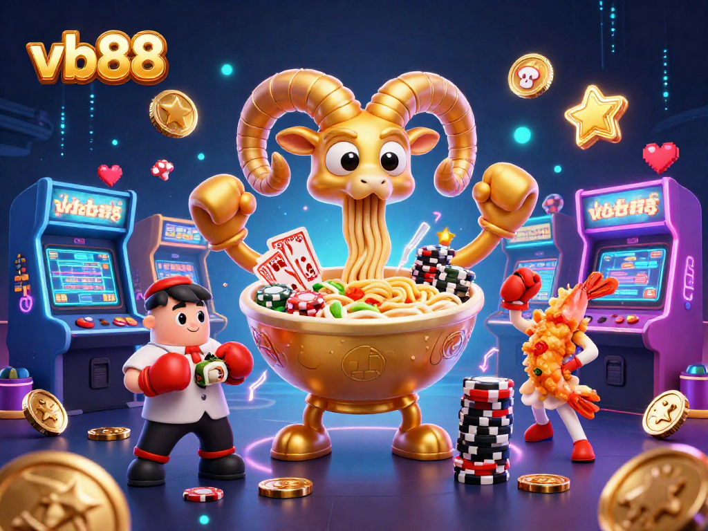 Engage with vb88: Dive into thrilling casino action with vibrant characters and arcade elements.