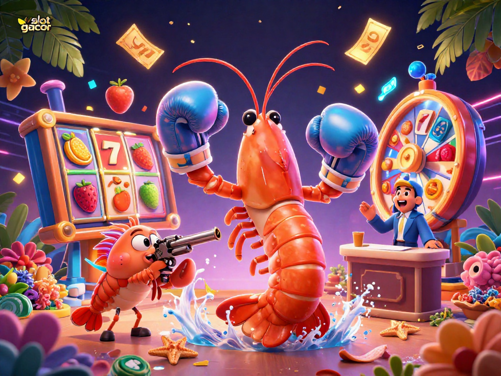 Experience exciting slot gacor action with vibrant elements like reels and jackpot counters in this engaging illustration.