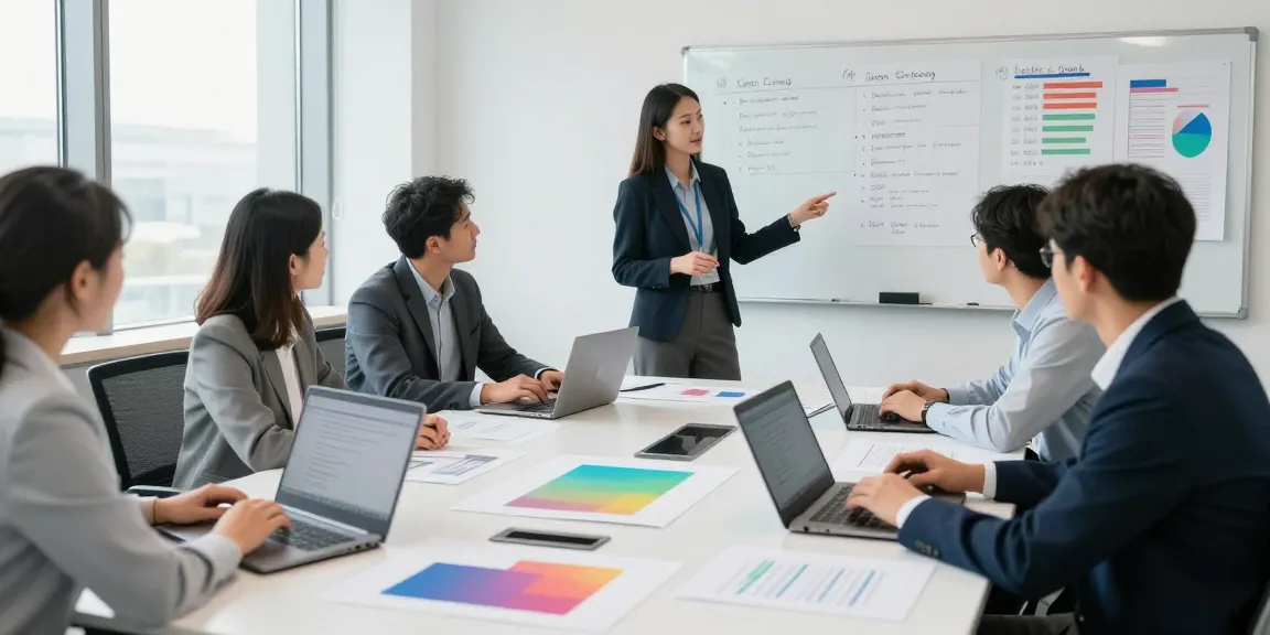 Professionelles Team diskutiert Leipziger Inkasso Strategien in einem Konferenzraum.