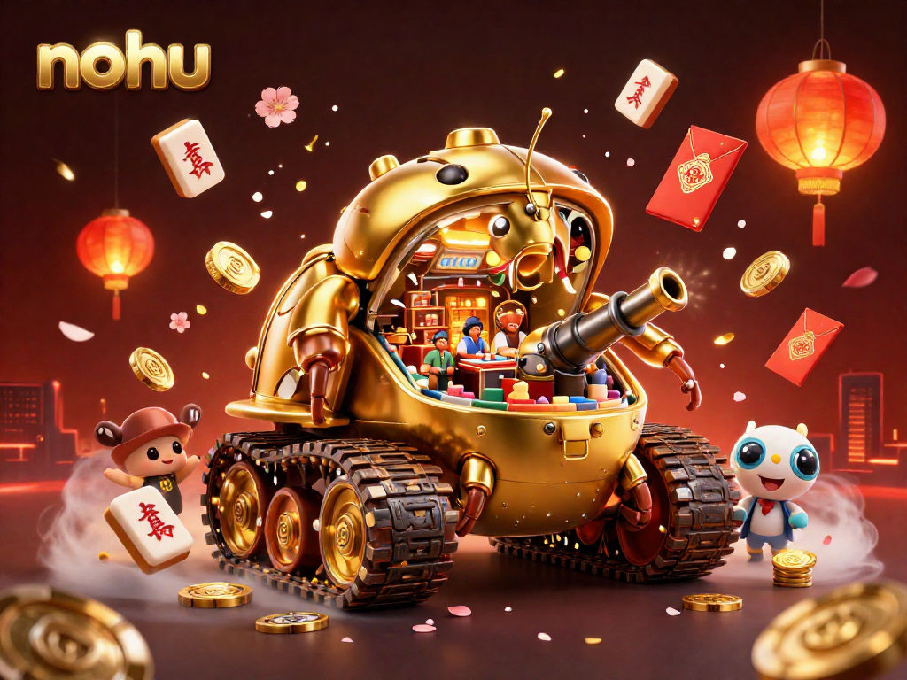 Experience the thrill of nohu with a gleaming casino tank bursting with rewards and festive elements.