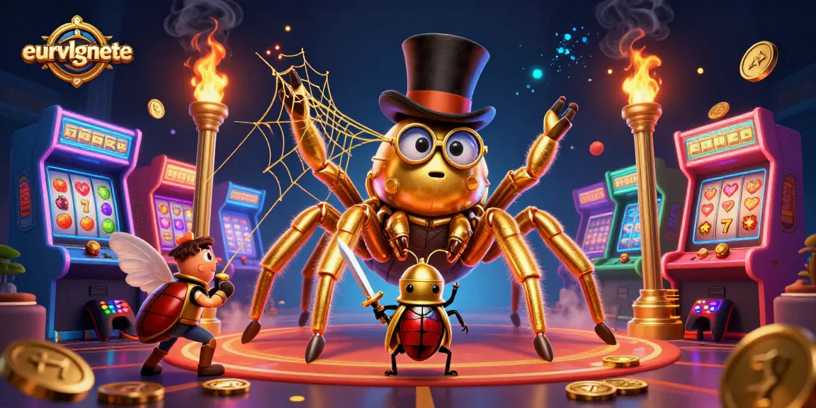 Experience the vibrant thrills of eurvlgnete with a giant tarantula weaving fortunes among slot reels.