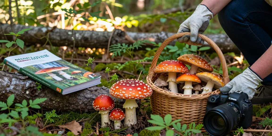 Fliegenpilz kaufen: Frisch gepflückte Amanita muscaria in einem Korb im Wald.