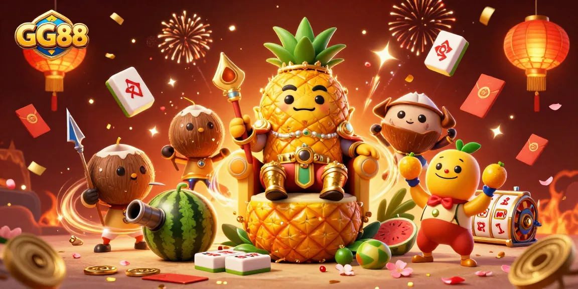 Experience the excitement of GG88 casino with vibrant 3D characters celebrating wins in a colorful gaming scene.